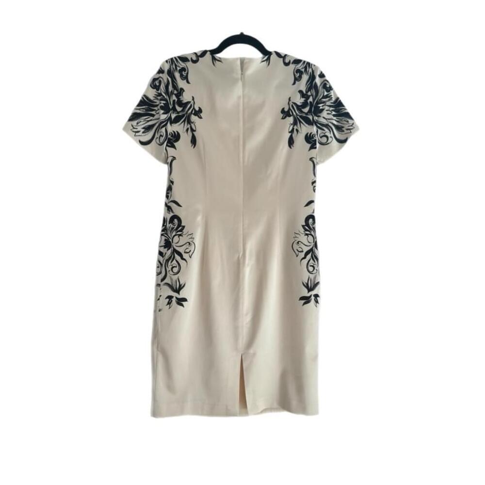 Women's St. John Dress Size 8 Cream/Black - Picture 2 of 4